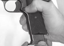 To load the chamber, first be sure your fingers are out of the trigger guard, the gun is pointed in a safe direction and you are wearing eye & hearing protection.