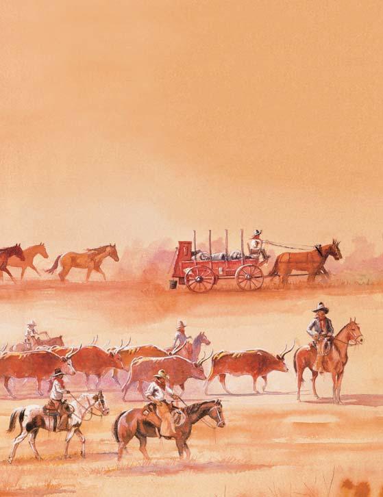 Since cattle could walk only fifteen miles a day, the long, hard trip often lasted months. It was called a trail drive. There was a lot to do to get ready.