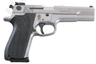 This type of pistol represents the minimum power firearm that would be used with this type of target.