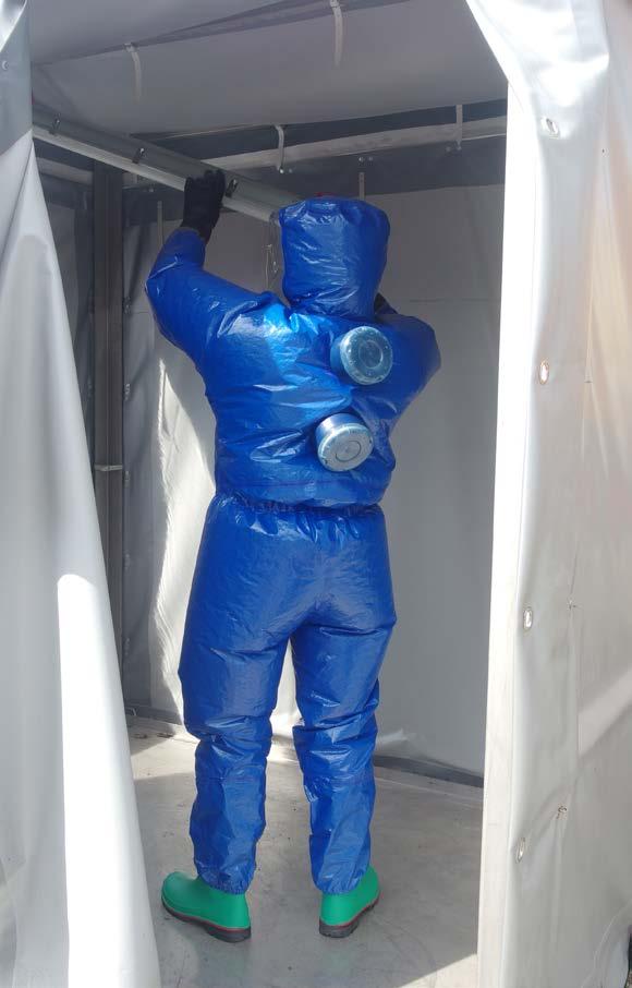 Benefits: Lightweight suit design with backpack mounted powered respirator provides excellent wearer comfort Respirator and loose-fitting hood provide cooling air over the head and through the suit,