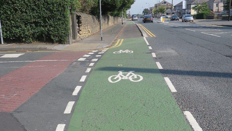 Green Surfacing Sections of the Cycle Superhighway are marked with green paint these highlight sections where people cycling the Superhighway are likely to come into contact with walkers,