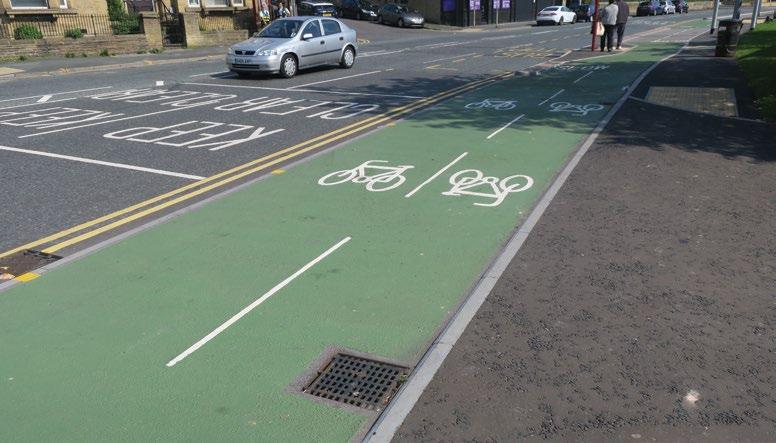Bi-Directional Section When traveling by bike on the Cycle Superhighway you may come across sections that run in two directions on the same side of the main