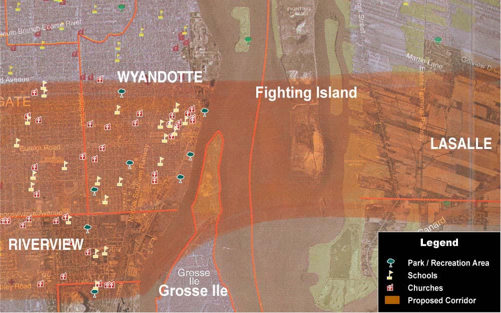 South Crossing Corridor Geography Impacts sensitive marsh habitat and wildlife management program underway on Fighting Island.