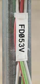 CABLE LABELS TOPCOATE POLYIMIE LABEL FOR WIRE & CABLE MARKING WHERE HIGH TEMPERATURE AN SELF-EXTINGUISHING FEATURES ARE REQUIRE Heavy duty performance with excellent resistance to water, oil and