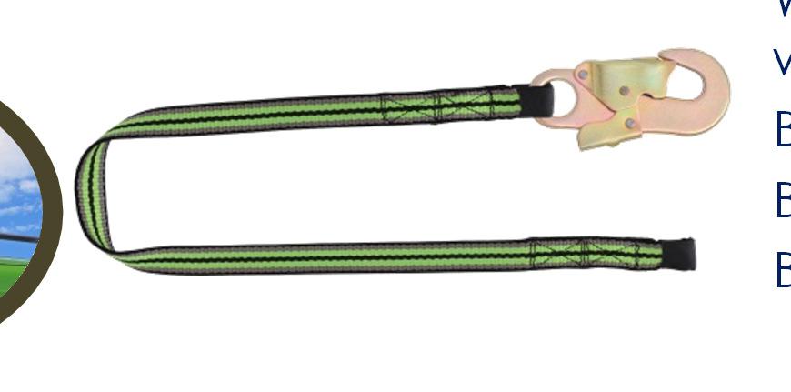 8m Webbing Restraint Lanyard with 17mm snap