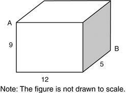 What will be closest to the length, in feet, of the longest edge of his garden? A. 2 B. 4.5 C. 7.2 D. 10 113. The figure is a rectangular prism.