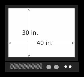 176. What is the diagonal measurement of the television screen shown in the figure below? A. 35 in. B. 50 in. C. 70 in. D. 1,200 in. 177.