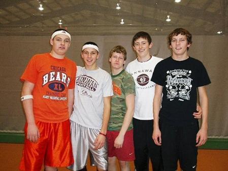 Dodge, Dip, Dive, Duck, AND~~Dodge!! Annawan, Bureau Valley, Galva, and Geneseo participated in the Section 3 Tournament on January 13.