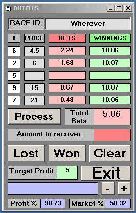 As-You-Go Editing Before betting you can edit any of three boxes: Prices, Recovery Amount and Target Profit. This is done to reflect price movements in the market, or to massage your bets sizes.