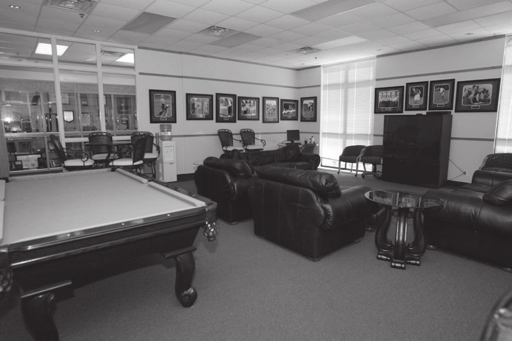 In addition to being a place for business, this area also provides the student-athletes with a comfortable place to go between classes, to study and to use
