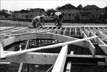 Working atop unsheathed floor joists. o o o o o o o A misstep is likely to cause a fall to the level the worker is standing or walking on, or possibility through the floor joists.