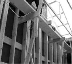 Wood scaffolding: Bracket scaffolding: The truss system is designed to