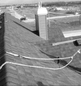 Example sloped roof fall protection
