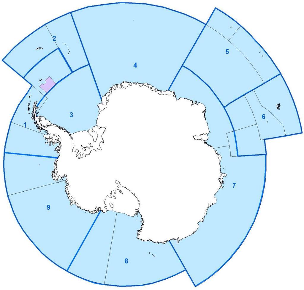 MPA Planning Domains 1. Western Antarctic Peninsula South Scotia Arc 2. North Scotia Arc 3. Weddell Sea 4. Bouvet Maud 5. del Cano Crozet 6. Kerguelen Plateau 7.