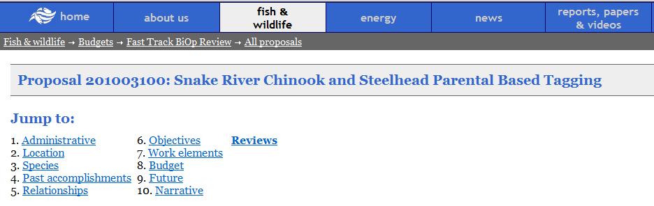 Snake River Chinook and Steelhead