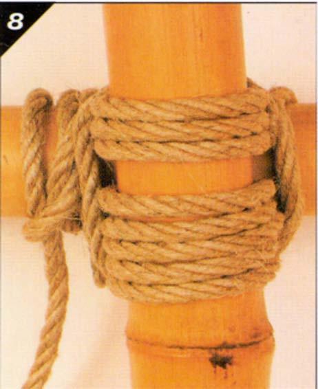 8. Pull tight to complete the square lashing. Figure 32 Step 8 Note. From Pocket Guide to Knots and Splices (p. 181), by D.
