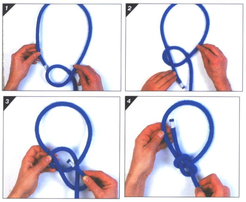 Attachment A to EO M490.03 Instructional Guide KNOT-TYING INSTRUCTIONS BOWLINE Figure A-4 Steps 1 4 Note. From Pocket Guide to Knots and Splices (p. 163), by D. Pawson, 2001, 1.