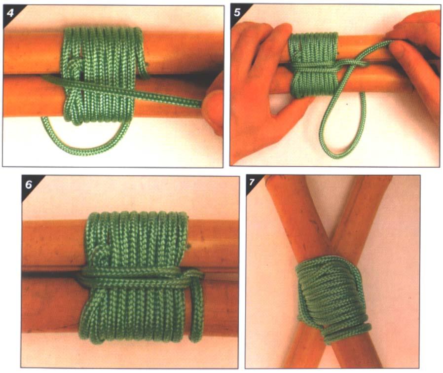 Attachment B to M490.03 Instructional Guide Figure B-2 Steps 4 7 Note. From Pocket Guide to Knots and Splices (p. 185), by D. Pawson, 2001, 4.