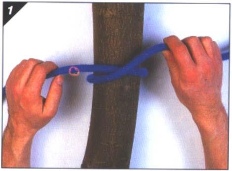 Steps for Tying a Clove Hitch 1.