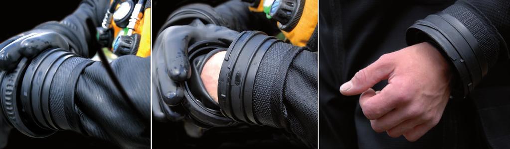 You simply choose the thickness best fitted for your choice of seals and gloves. Always dive the Glove Lock QCP system with seals installed.