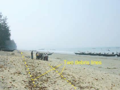 Kenji Satake et al. Photo 2. Group interviewing local people who had observed tsunamis at Maungmagan Beach, MM-01 (looking south). 5.2 MM-02: Thabawseik-Kyauksent Village (14 06 20.3 N, 98 05 51.