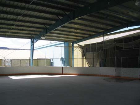 Southwest corner of rink.