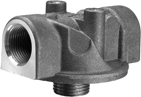 Spin-On Filters SSF 12 Dimensions Construction Seals Port connections Flow rate By-pass valve Clogging indicators Elements Die cast aluminium head NBR (Buna-N ) seals BSP, NPT, or SAE O -Ring