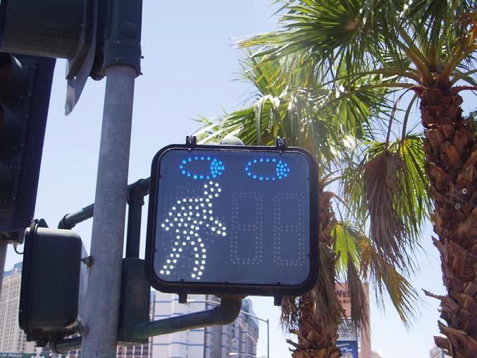 Animated Eyes Pedestrian Signals Safety Benefits: Animated Eyes pedestrian signals remind pedestrians of the need to be wary of