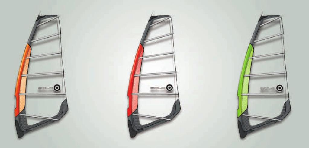 SOLO THE ENTRY INTO FREERIDE SAILING, LIGHT WEIGHT AND EASY TO USE A wide wind range with favoured performance in the low end, the Solo is a no cam sail that handles smoothly in the gybes and has a