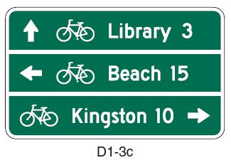 use to confirm route beyond intersections D-1 signs with