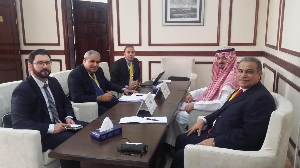 Abdul Hakim Allowaar Director of the Department of International Cooperation, Mr. Ahmed Fawzi and Mr. Abdul Basit Ahmed at the headquarters of the OIC General Secretariat.