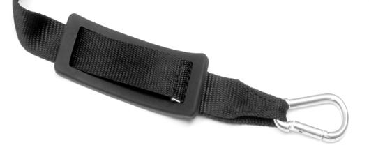 Thread the strap through the Rubber Pad (Item 7) as shown. 2.2 3.