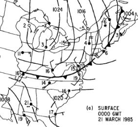 over eastern US Northern upper-level trough precedes southern trough Antecedent