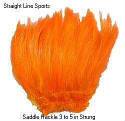 HACKLE SADDLE HACKLE Medium 3"- 5"(3g) Available In: 01 - Red Game 03 - White 04 - Cree 05 - Badger 06 - Black 07 - Furnace 08 - Red 09 - Yellow 10 - Green High.