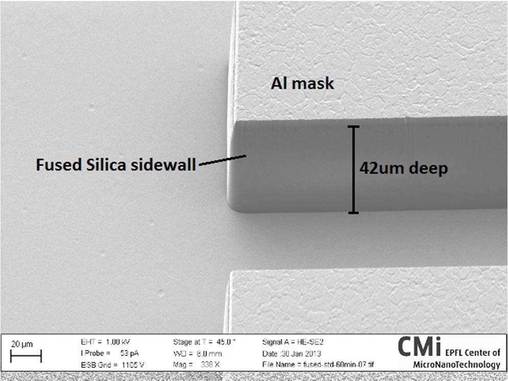 Figure 4: 60min etch of fused silica