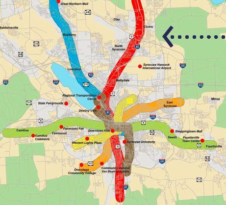 Transit Enhancement Corridors The STSA reviewed the entire Centro system and identified 6 corridors that would be likely to support increased transit ridership, based on: Existing