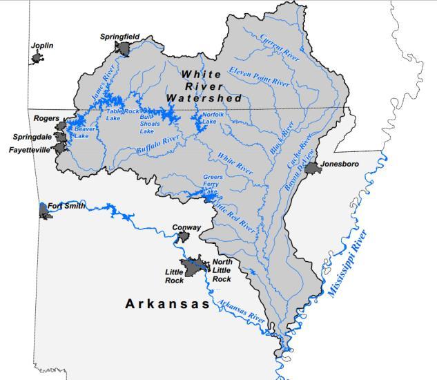 It is a sub-watershed of the White River