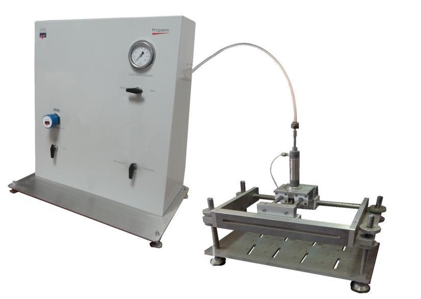 PROBE PERMEAMETER (PROPERM) The properm is a device for obtaining small scale, localized, non destructive and rapid measurements of permeability of rock sample using the steady state method.