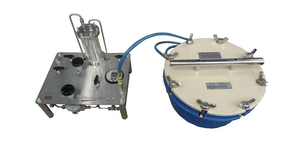 MULTI SAMPLE CAPILLARY PRESSURE CELL The multiple sample desaturation cell enables to desaturate a set of consolidated core samples by the porous plate method.