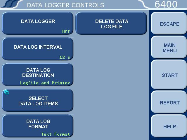 4 Menu Descriptions Data Logger Controls Data Log Items Data Logger: This key toggles the data logging function ON/OFF.