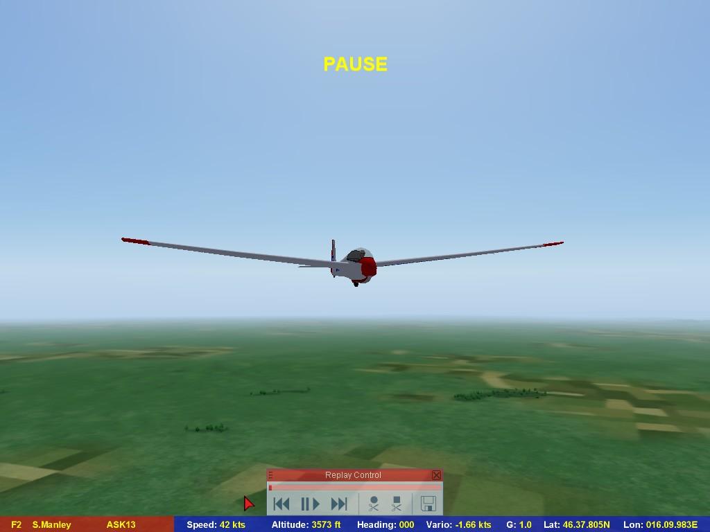 trimmed and stable at 42 knots. The pilot pitches the glider to a higher angle of attack and then completely releases the stick. At that point, longitudinal stability takes over.