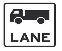 LG012 - General Knowledge If you are driving a truck when should you move into a lane marked by this sign? - Only when your truck has a GVM greater than 4.5 tonnes.