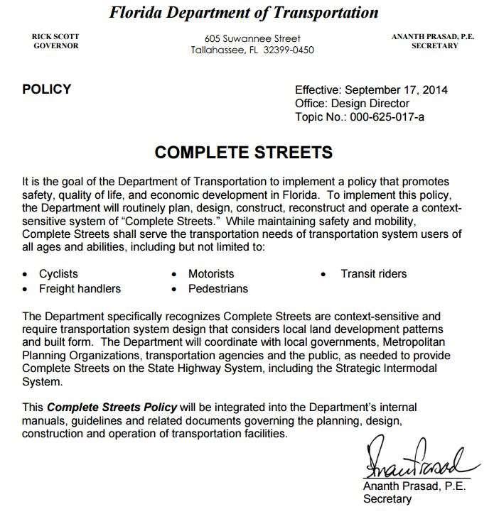 COMPLETING YOUR MAIN STREET FLORIDA DEPARTMENT OF TRANSPORTATION As of