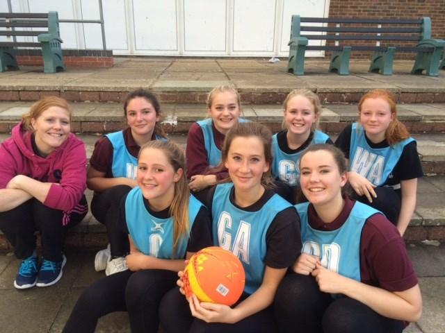 YEAR 10 Netball Team Stormed into 1st Place On 14th October both A and B netball teams played in the Brighton and Hove Tournament.