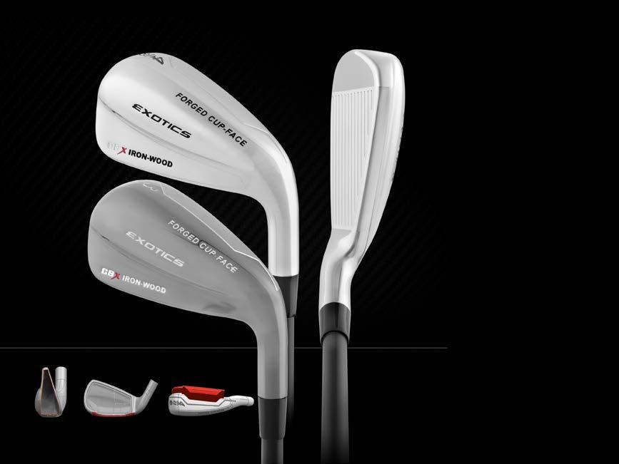 IRON-WOOD ALL NEW L-CUP FACE DISTANCE As a leader in hybrid and Iron-Wood advancements, Tour Edge introduces a remarkable hollow iron design in the all-new Exotics CBX Iron-Wood.