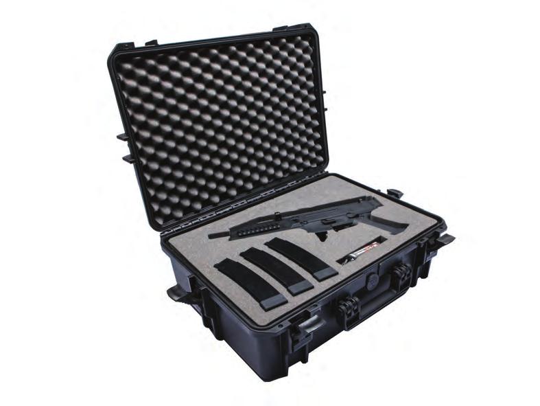 An extremely tough field case with 4 locking clamps, making it both water and dust tight.