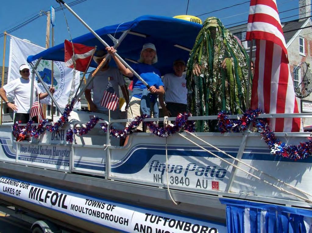 Volunteers Weed Watchers Divers Town support Lake Hosts Accomplishments Tuftonboro Have reduced chemical treatments Developed flyer and purchased plastic boxes for display at boat