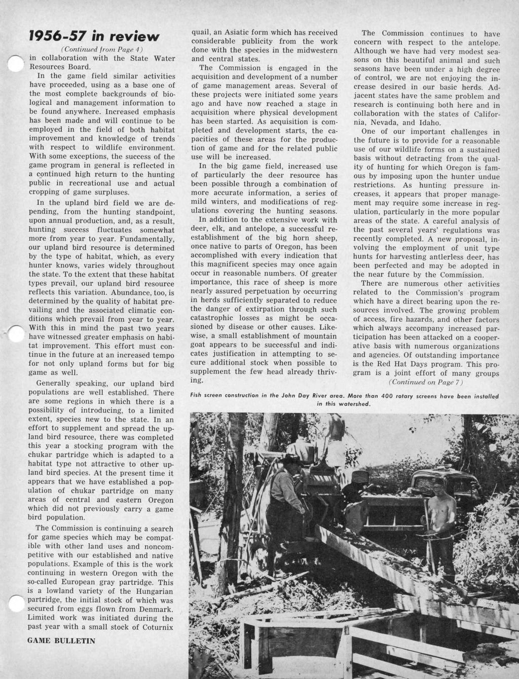 1956-57 in review (Continued from Page 4) in collaboration with the State Water Resources Board.
