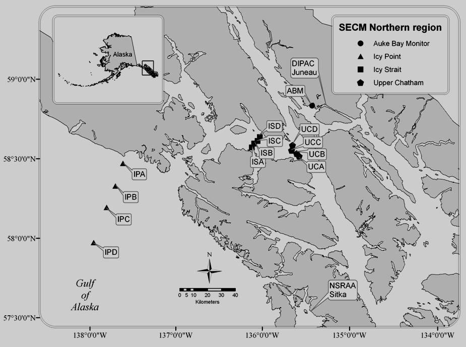 SECM monitoring stations along the primary seaward migration corridor in Southeast Alaska U.S. Department of Commerce National