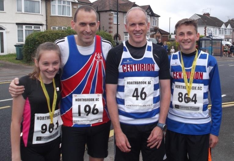 Northbrook 10k - Sunday 13th July The Carwardines fielded a different team from the stable for this one, with Mark away competing in the Wales marathon and coming 3rd (2nd in his age category) in an